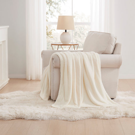 Premium Faux Fur to Flannel Throw, 50"x60"