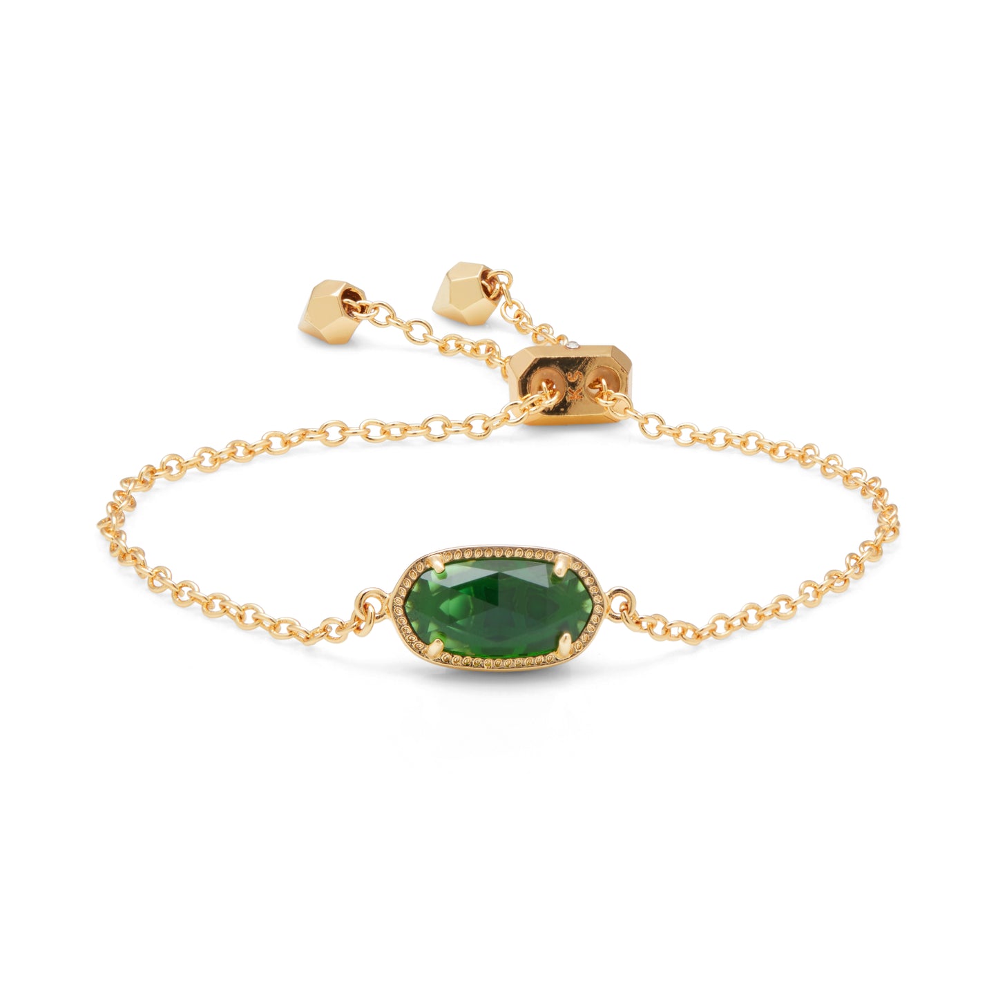 Emerald and Link 7.5" Bracelet