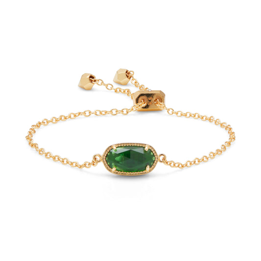 Emerald and Link 7.5" Bracelet