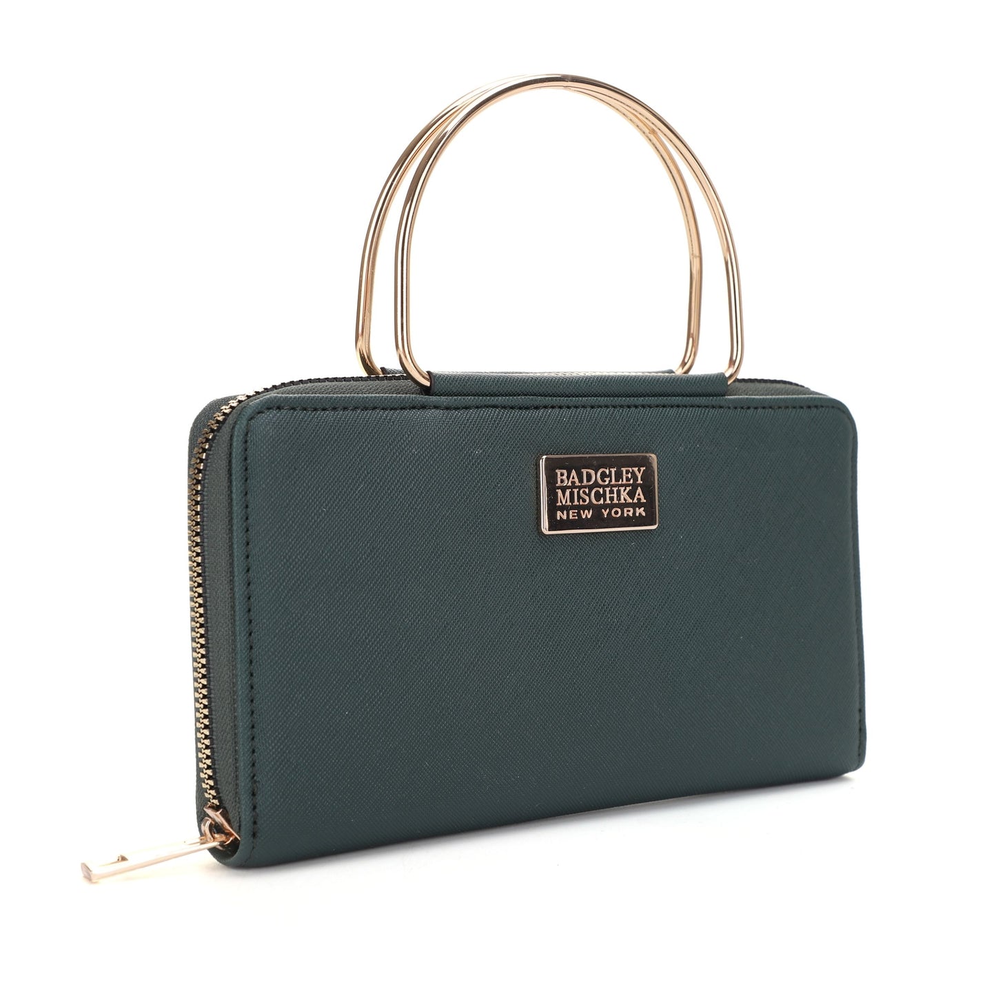 The Louise Saffiano Wallet With Metal Handle