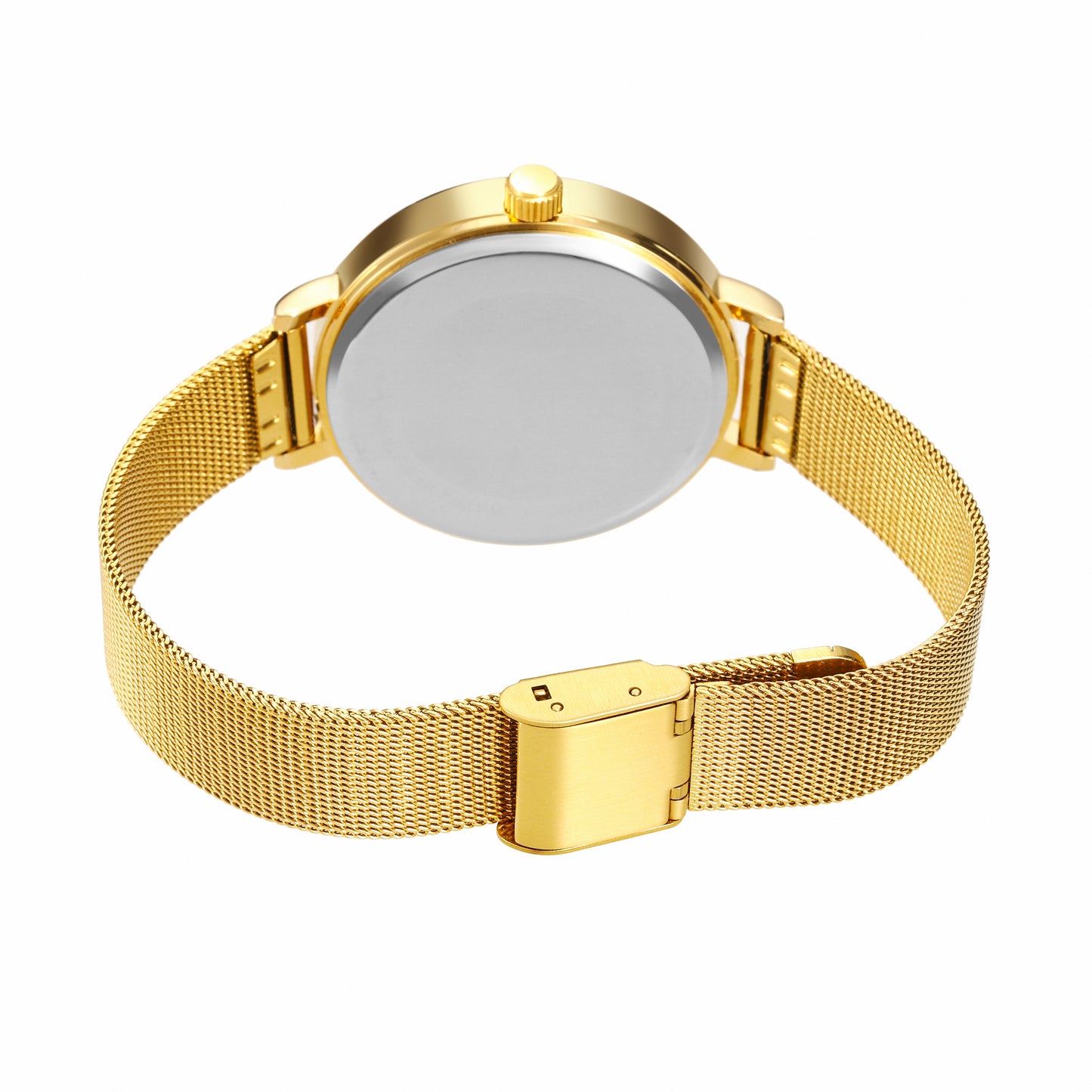 Multi-Color Bezel Round Women's Watch with Mesh Bracelet Strap