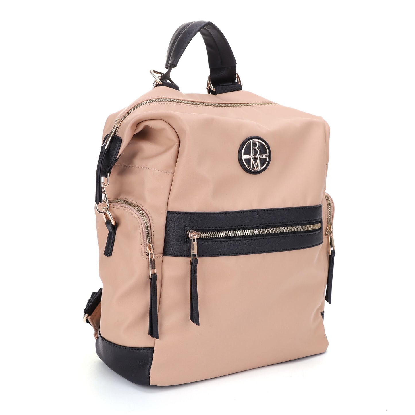 The Natasha Nylon Backpack with Vegan Leather Trim
