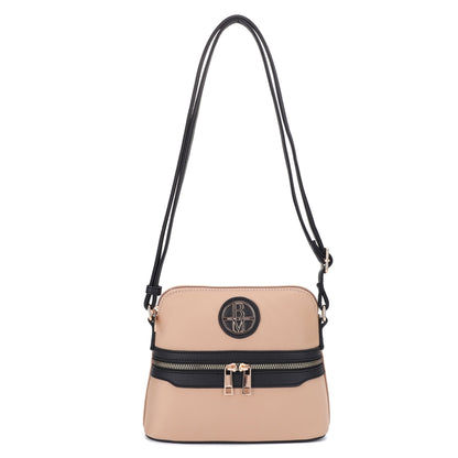 The Natasha Nylon Crossbody Front Zip with Vegan Leather Trim