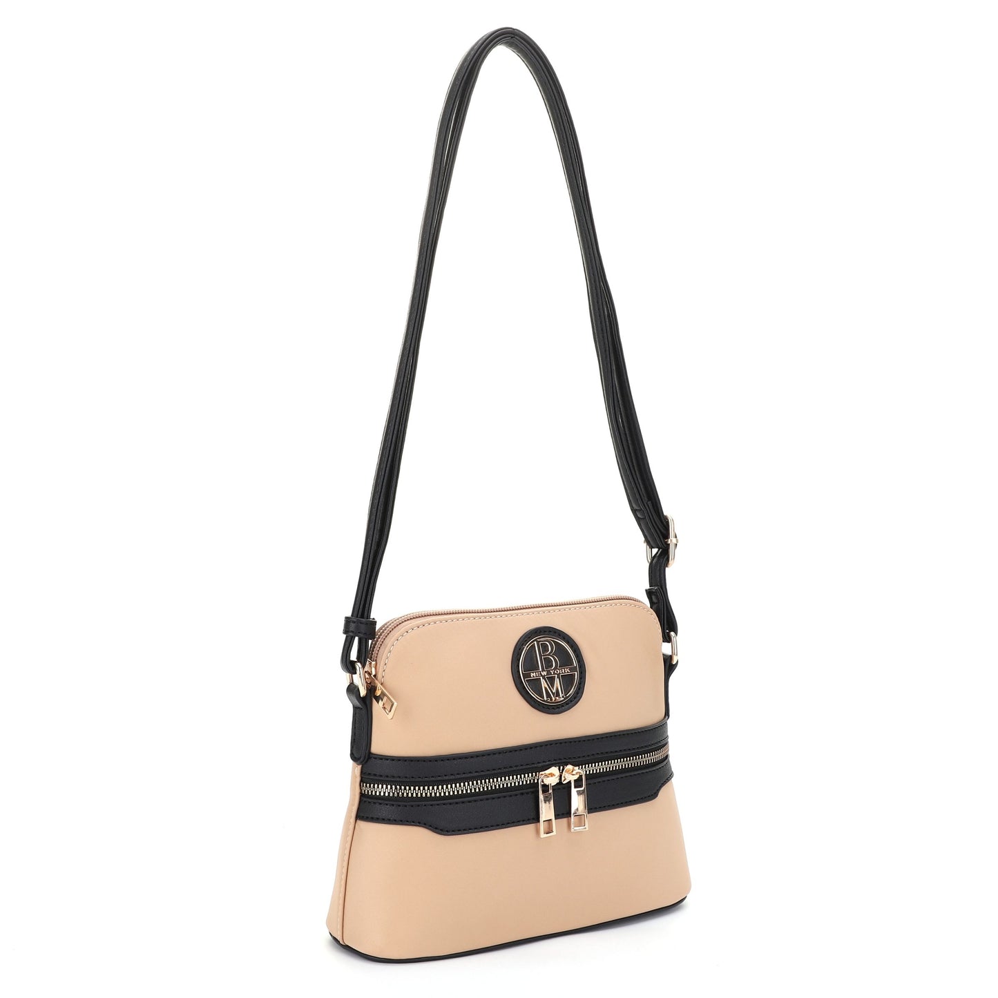 The Natasha Nylon Crossbody Front Zip with Vegan Leather Trim