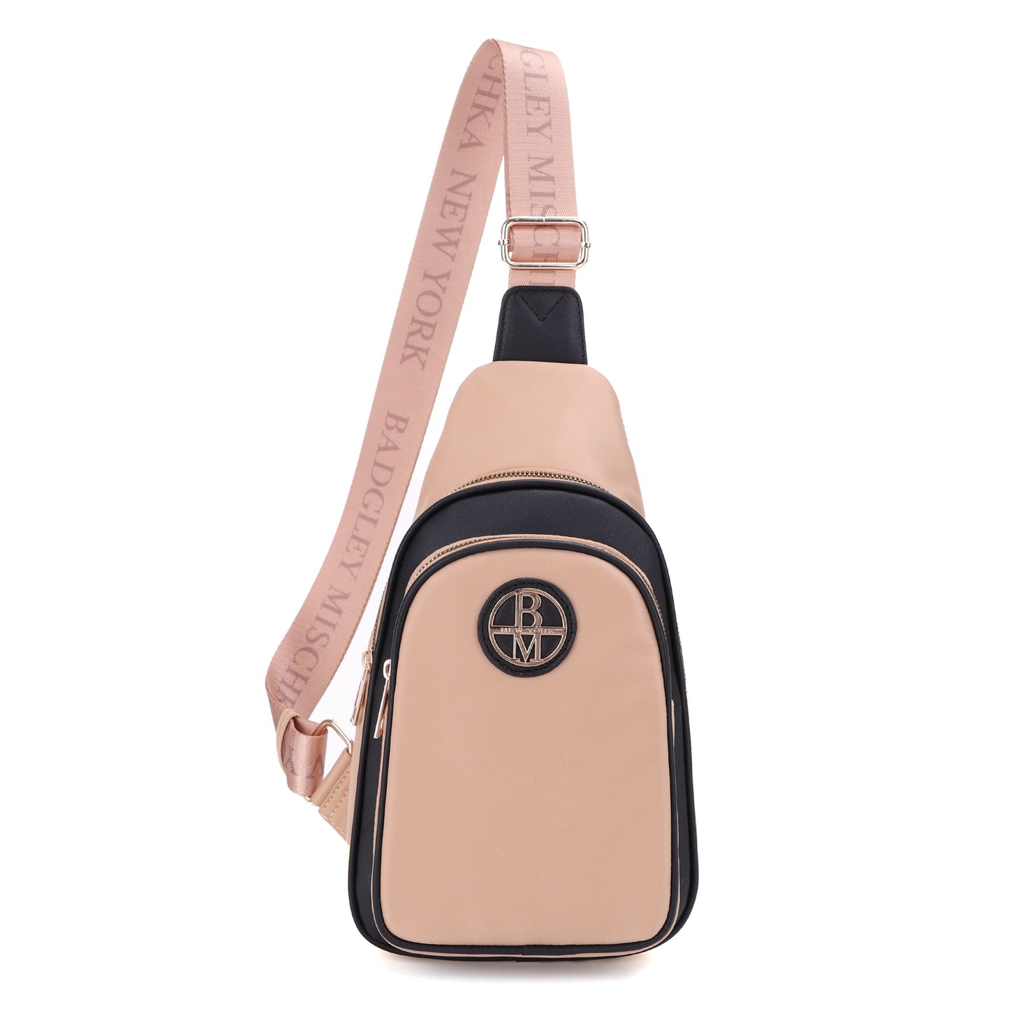 The Natasha Nylon Sling Bag with Vegan Leather Trim
