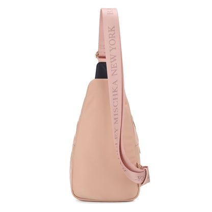 The Natasha Nylon Sling Bag with Vegan Leather Trim