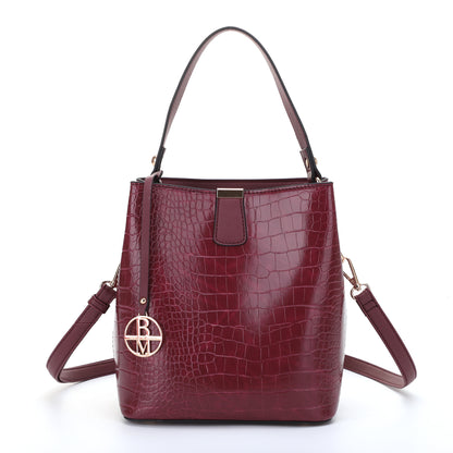 The Margaurite Croc Bucket Bag with Removable Shoulder Strap