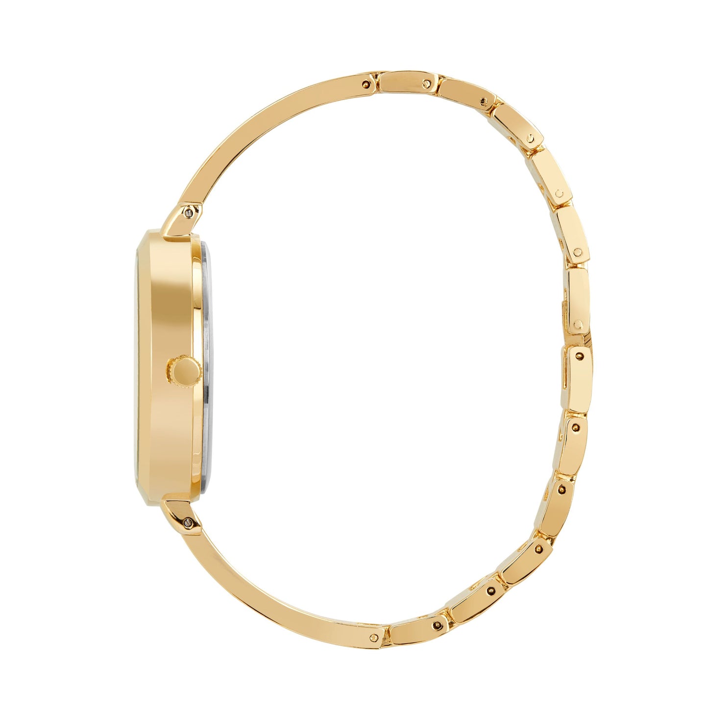 Women's Gold Round Bangle Watch with Green Dial