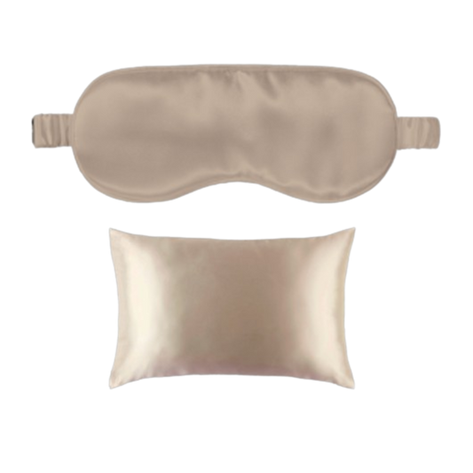 4pc Satin Eye Mask & Pillowcase Set